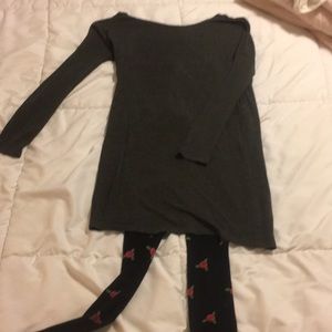 Piko brand tunic and Betsy Johnson flowered tights